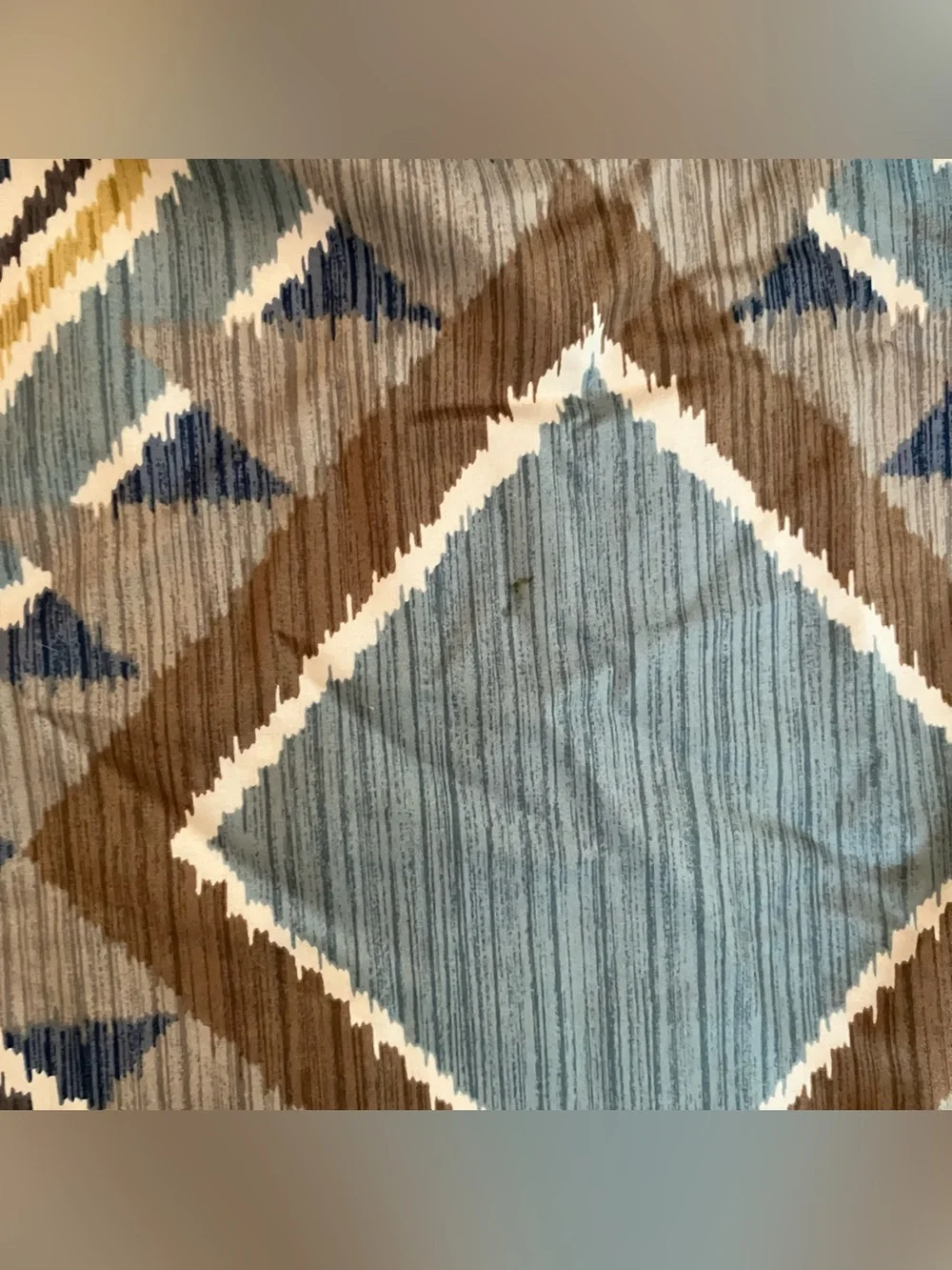 VTG The Company Store King Duvet Cover Shams Southwest Blue Aztec Geometric